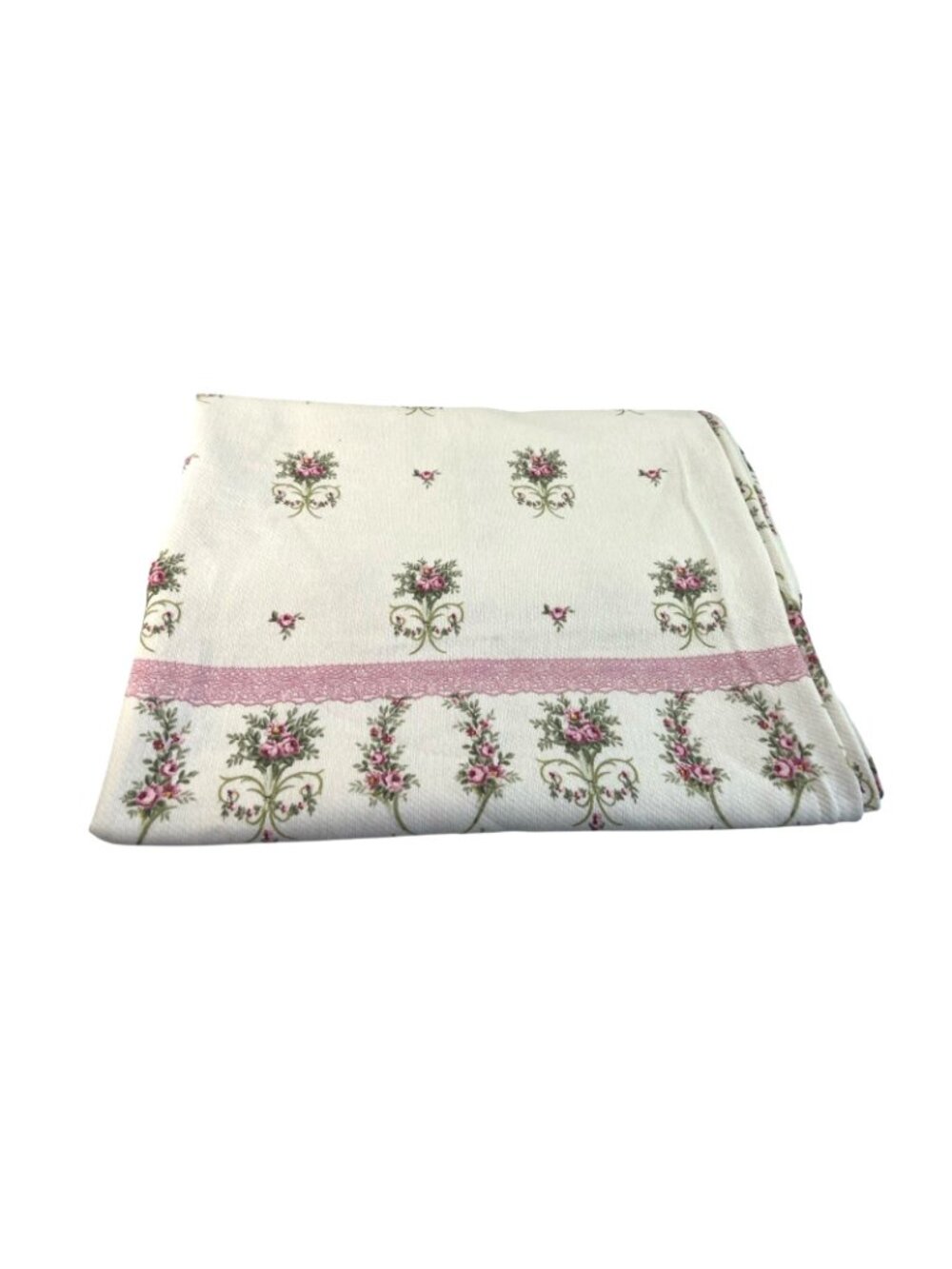 vtg shabby chic cottagecore roses cotton bed spread queen/full 80x44'' - Picture 2 of 8